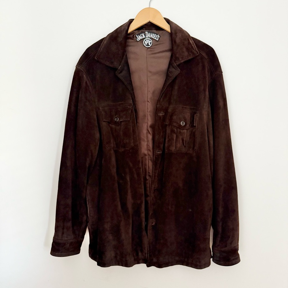 Suede Leather Men's Shirt Jacket Shacket